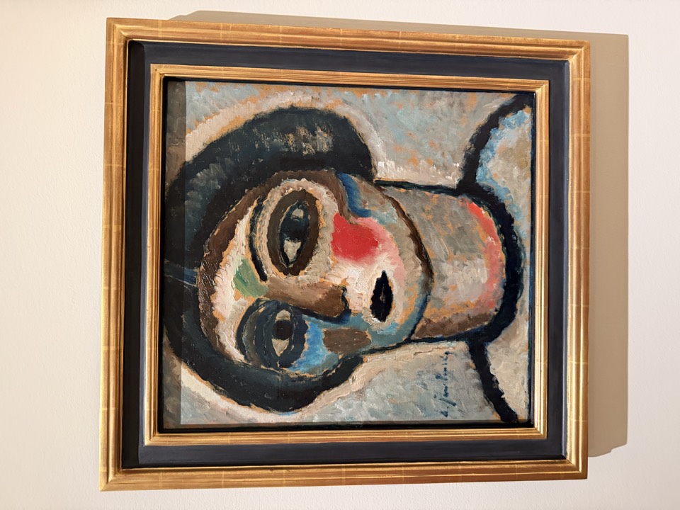 The permission slip, cashed: a Jawlensky head, one generation downstream of the green stripe.