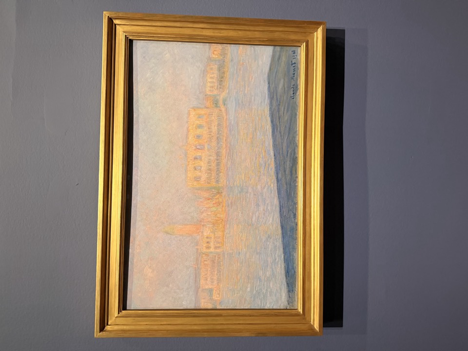 The same painting, twice. Left: step back and Venice exists. Right: walk closer and it’s a shouting match between pigments.